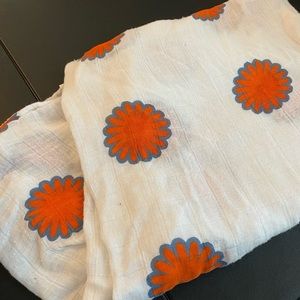 Aden and Anais Orange Flower Swaddle Blanket